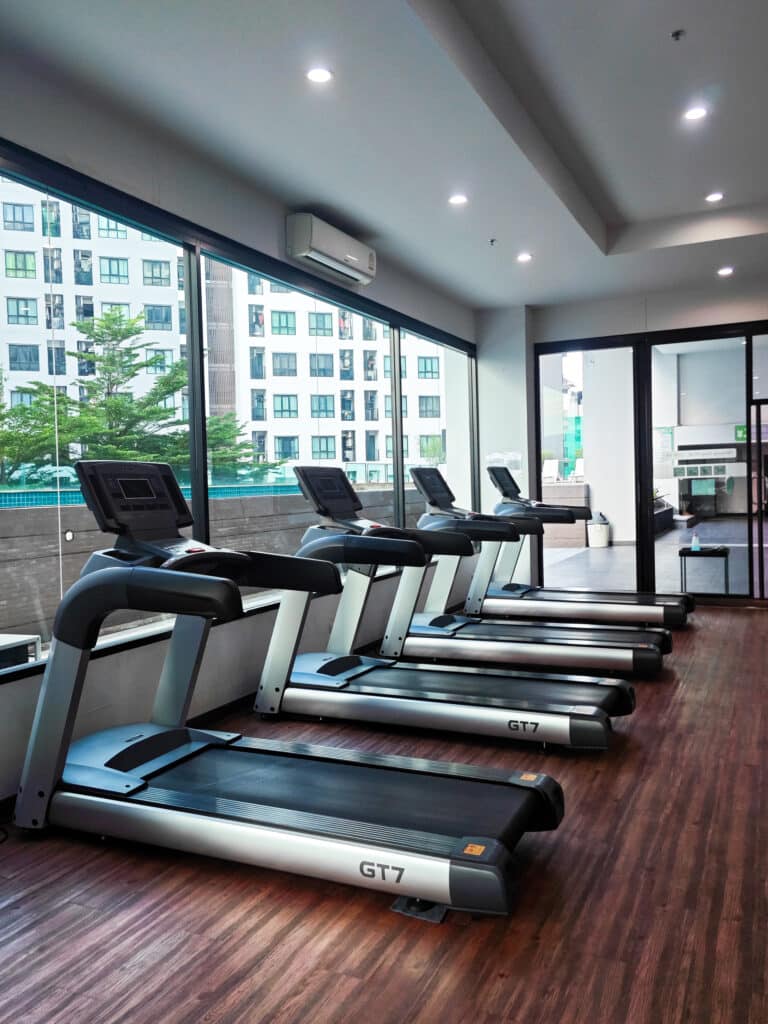 Fitness room.Fitness machines in a fitness club
